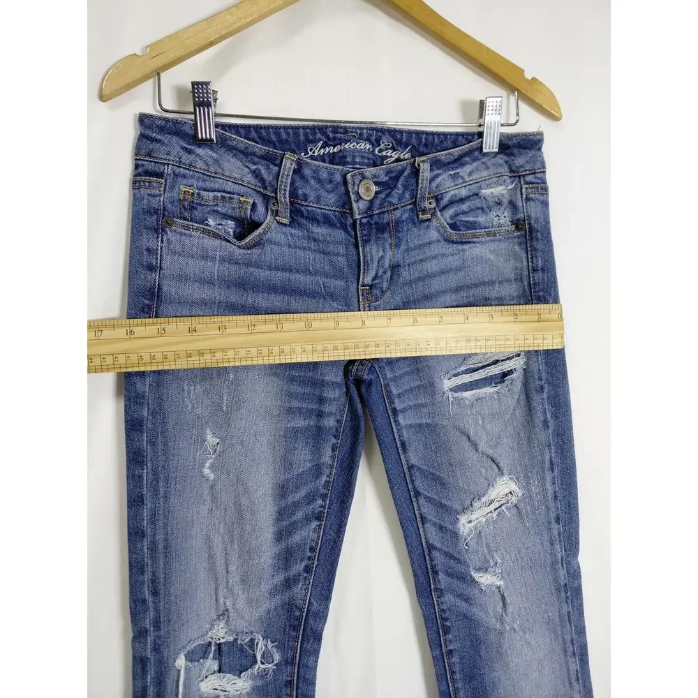 American Eagle Blue Denim Skinny Casual Jeans Women Size 4